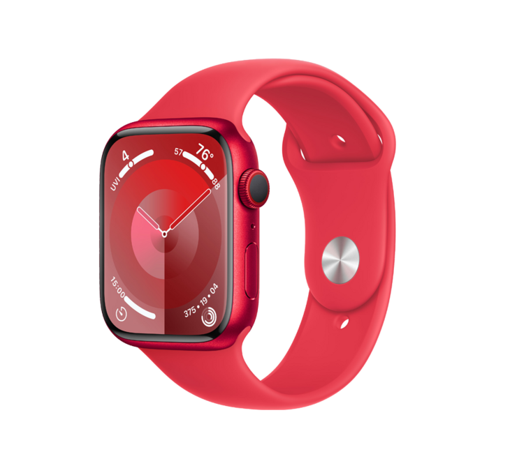 Apple Watch Series 9 GPS + Cellular 45mm Aluminiumboett i (PRODUCT)RED • Sportband (PRODUCT)RED - S/M