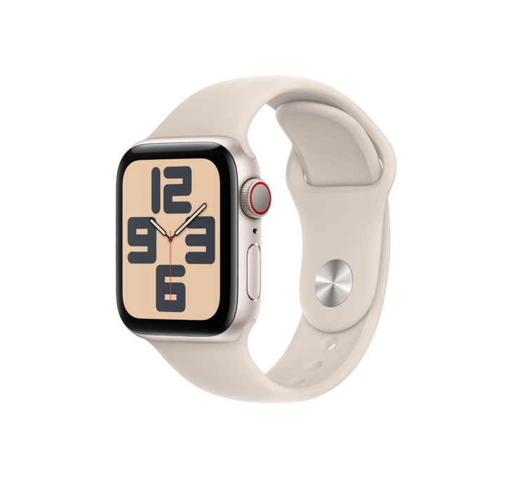 Apple Watch SE GPS + Cellular 40mm Aluminiumboett i Stjärnglans • Sportband Stjärnglans - S/M