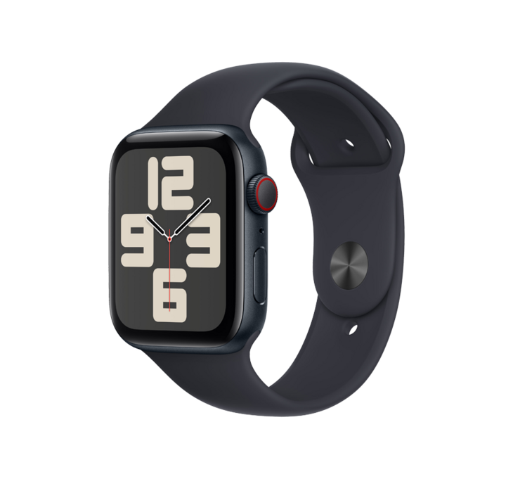 Apple Watch SE GPS + Cellular 44mm Aluminiumboett i Midnatt • Sportband Midnatt - S/M