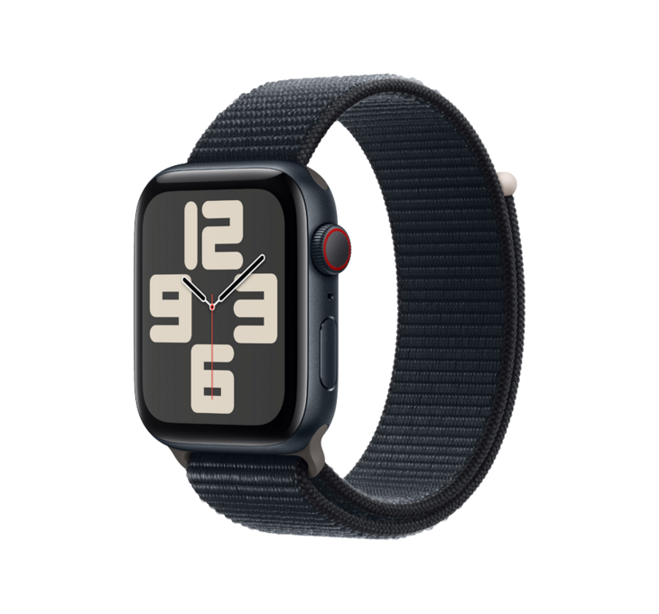 Apple Watch SE GPS + Cellular 44mm Aluminiumboett i Midnatt • Sportloop Midnatt