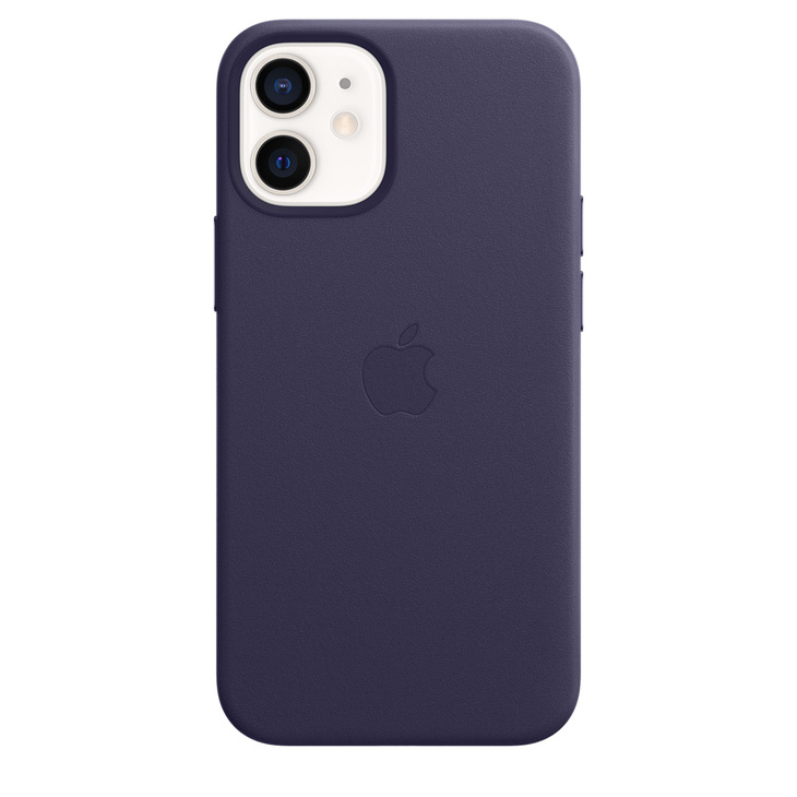 Läderskal med MagSafe till iPhone 12 mini – mörkviolett