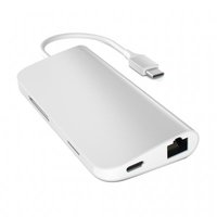 USB-C Satechi Multi-Port Adapter Silver 4K HDMI, Gigabit Ethernet, SD, 3xUSB