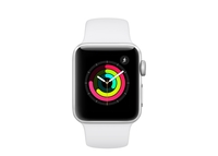 Apple Watch Series 3 GPS - 38mm Aluminiumboett i silver med vitt sportband