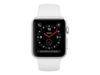 Apple Watch Series 3 GPS + Cellular -42mm Aluminiumboett i silver med vitt sportband