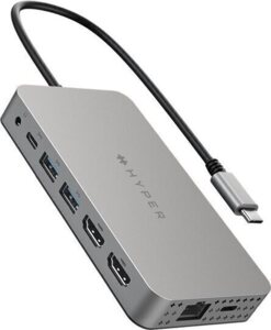 Hyper HyperDrive Dual 4K HDMI 10-in-1 USB-C Hub - Dockningsstation - USB-C - 2 x HDMI - GigE Hyper HyperDrive Dual 4K HDMI 10-in-1 USB-C Hub - Dockningsstation - USB-C - 2 x HDMI - GigE