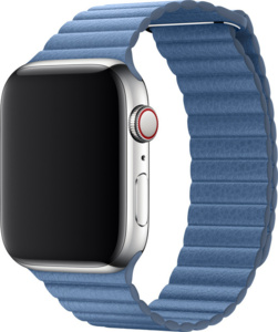 Apple Watch Armband 44mm läderloop i blåklint – medium Apple Watch Armband 44mm läderloop i blåklint – medium