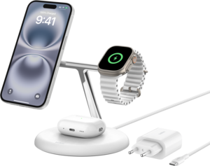 Belkin BoostCharge Pro 3-in-1 - Trådlöst laddställ - Vit Belkin BoostCharge Pro 3-in-1 - Trådlöst laddställ - Vit