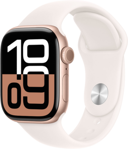 Apple Watch Series 10 GPS 42mm Aluminiumboett i Roséguld • Sportband Rosé - M/L Apple Watch Series 10 GPS 42mm Aluminiumboett i Roséguld • Sportband Rosé - M/L