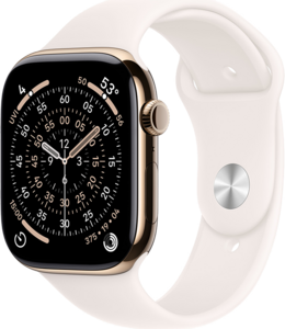 Apple Watch Series 11 GPS + Cellular 46mm Titaniumboett Guld  • Sportband Rosé - M/L Apple Watch Series 11 GPS + Cellular 46mm Titaniumboett Guld  • Sportband Rosé - M/L