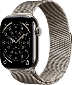 Apple Watch Series 11 GPS + Cellular 46mm Titaniumboett Naturlig  • Milanesisk Loop Naturlig - S/M Apple Watch Series 11 GPS + Cellular 46mm Titaniumboett Naturlig  • Milanesisk Loop Naturlig - S/M