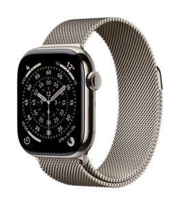 Apple Watch Series 11 GPS + Cellular 42mm Titaniumboett Naturlig  • Milanesisk Loop Naturlig Apple Watch Series 11 GPS + Cellular 42mm Titaniumboett Naturlig  • Milanesisk Loop Naturlig