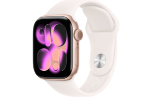 Apple Watch Series 11 GPS + Cellular 42mm Aluminiumboett Roséguld  • Sportband Rosé - S/M Apple Watch Series 11 GPS + Cellular 42mm Aluminiumboett Roséguld  • Sportband Rosé - S/M