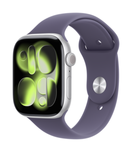 Apple Watch Series 11 GPS 46mm Aluminiumboett Silver  • Sportband Purpurdimma - S/M Apple Watch Series 11 GPS 46mm Aluminiumboett Silver  • Sportband Purpurdimma - S/M