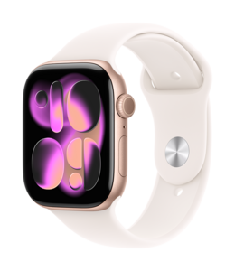 Apple Watch Series 11 GPS 46mm Aluminiumboett Roséguld  • Sportband Rosé - M/L Apple Watch Series 11 GPS 46mm Aluminiumboett Roséguld  • Sportband Rosé - M/L
