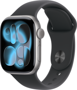 Apple Watch Series 11 GPS 42mm Aluminiumboett Rymdgrå • Sportband Svart - S/M Apple Watch Series 11 GPS 42mm Aluminiumboett Rymdgrå • Sportband Svart - S/M