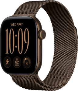 Apple Watch Series 12 GPS 42mm Aluminiumboett M&ouml;rk Brons  &bull; Milanesisk Loop M&ouml;rk Brons