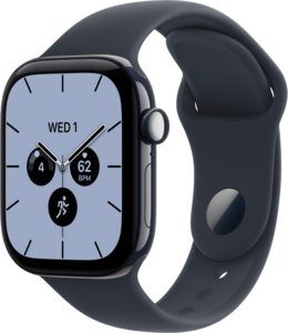 Apple Watch Series 12 GPS + Cellular 42mm Keramikboett Nattbl&aring;  &bull; Sportband Marinbl&aring; - S/M