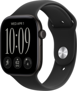 Apple Watch Series 12 GPS + Cellular 46mm Aluminiumboett Svart &bull; Sportband Svart - S/M