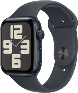 Apple Watch SE GPS 44mm Aluminiumboett i Midnatt  •  Sportband Midnatt - S/M Apple Watch SE GPS 44mm Aluminiumboett i Midnatt  •  Sportband Midnatt - S/M