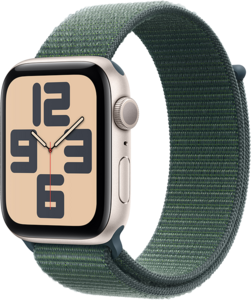 Apple Watch SE GPS 44mm Aluminiumboett i Stjärnglans  •  Sportloop Blågrön Apple Watch SE GPS 44mm Aluminiumboett i Stjärnglans  •  Sportloop Blågrön