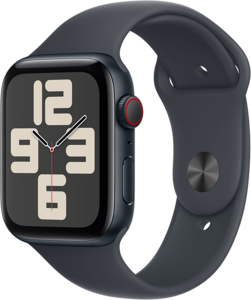 Apple Watch SE GPS + Cellular 44mm Aluminiumboett i Midnatt  •  Sportband Midnatt - M/L Apple Watch SE GPS + Cellular 44mm Aluminiumboett i Midnatt  •  Sportband Midnatt - M/L