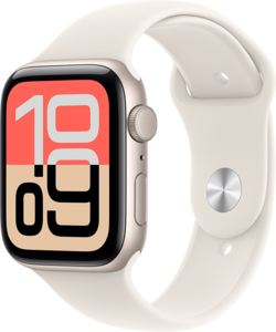 Apple Watch SE 3 GPS 44mm Aluminiumboett Stjärnglans • Sportband Stjärnglans - M/L Apple Watch SE 3 GPS 44mm Aluminiumboett Stjärnglans • Sportband Stjärnglans - M/L