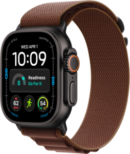 Apple Watch Ultra 4 med Titanboett Svart &bull; Bergsloop Bourgogne - Large