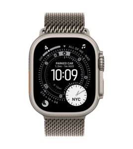 Apple Watch Ultra 3 med Titanboett Naturlig • Milanesisk loop i titan Naturlig - Small Apple Watch Ultra 3 med Titanboett Naturlig • Milanesisk loop i titan Naturlig - Small