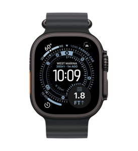 Apple Watch Ultra 3 med Titanboett Svart • Havsband Svart Apple Watch Ultra 3 med Titanboett Svart • Havsband Svart