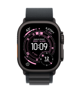 Apple Watch Ultra 3 med Titanboett Svart • Bergsloop Svart - Medium Apple Watch Ultra 3 med Titanboett Svart • Bergsloop Svart - Medium