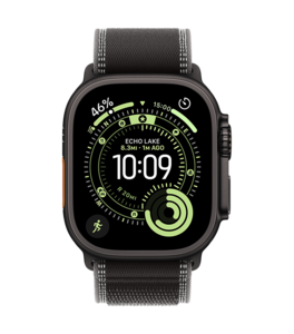 Apple Watch Ultra 3 med Titanboett Svart • Terrängloop Svart/Gråsvart - M/L Apple Watch Ultra 3 med Titanboett Svart • Terrängloop Svart/Gråsvart - M/L