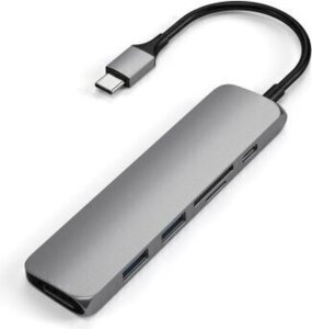 Satechi Slim USB-C Multiport Adapter V2 - Space Gray Satechi Slim USB-C Multiport Adapter V2 - Space Gray