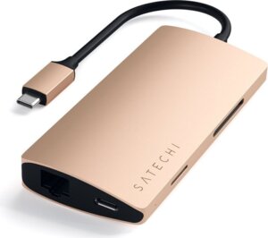 Satechi USB-C Multi-Port Adapter 4K Gigabit Ethernet V2 - Guld Satechi USB-C Multi-Port Adapter 4K Gigabit Ethernet V2 - Guld
