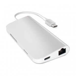 USB-C Satechi Multi-Port Adapter Silver 4K HDMI, Gigabit Ethernet, SD, 3xUSB