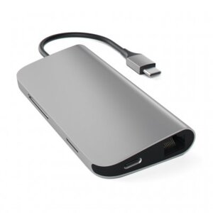 USB-C Satechi Multi-Port Adapter Rymdgrå 4K HDMI, Gigabit Ethernet, SD, 3xUSB