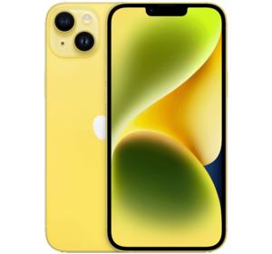 iPhone 14 Plus i gul färg