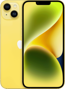 iPhone 14 Plus i gul färg