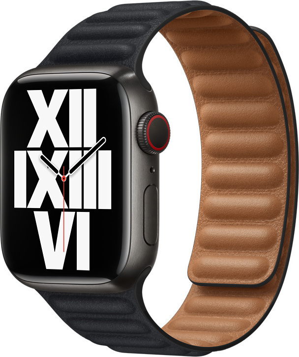 Apple Watch Armband Läderlänk midnatt, 41 mm – S/M Apple Watch Armband Läderlänk midnatt, 41 mm – S/M