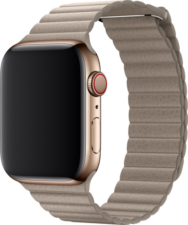 Apple Watch Armband 44mm läderloop i sten – medium Apple Watch Armband 44mm läderloop i sten – medium