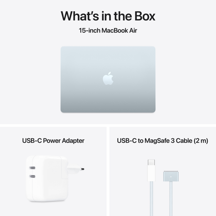 MacBook Air 15-tum, M4 10-core, grafik 10-core, 16GB RAM, 1TB SSD, Himmelsbl&aring;