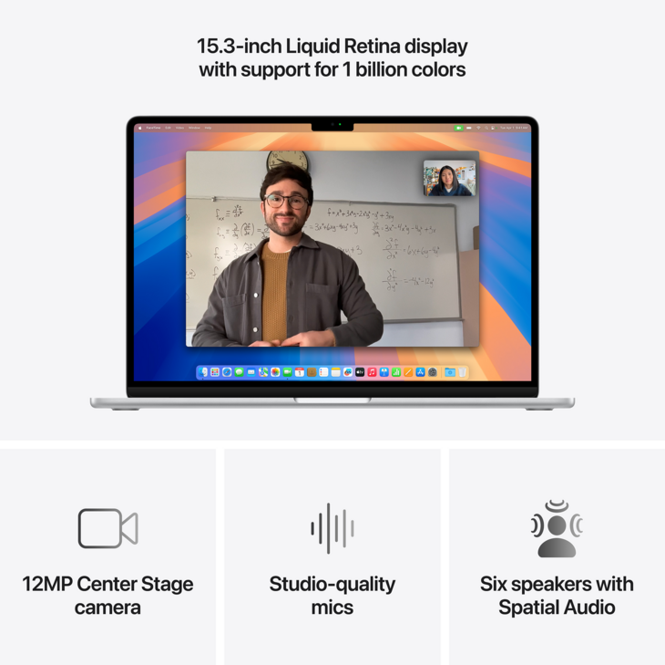 MacBook Air 15-tum, M4 10-core, grafik 10-core, 24GB RAM, 256GB SSD, Silver