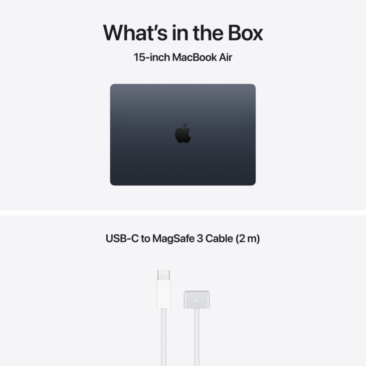 MacBook Air 15-tum, M5 10-core, grafik 10-core, 16GB RAM, 512GB SSD, Midnatt