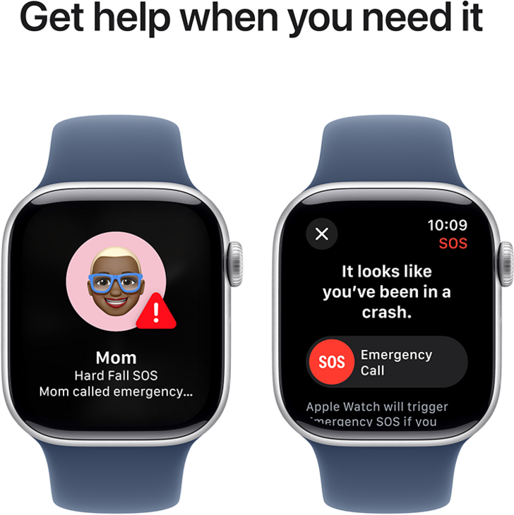 Apple Watch Series 10 GPS 42mm Aluminiumboett i Silver • Sportband Denim - S/M Apple Watch Series 10 GPS 42mm Aluminiumboett i Silver • Sportband Denim - S/M