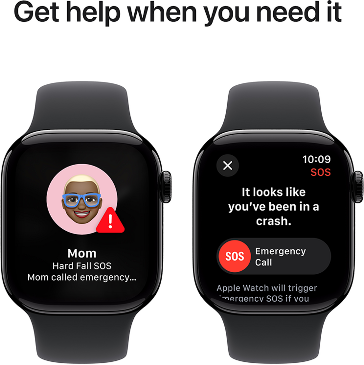 Apple Watch Series 10 GPS 42mm Aluminiumboett i Gagatsvart • Sportband Svart - S/M Apple Watch Series 10 GPS 42mm Aluminiumboett i Gagatsvart • Sportband Svart - S/M