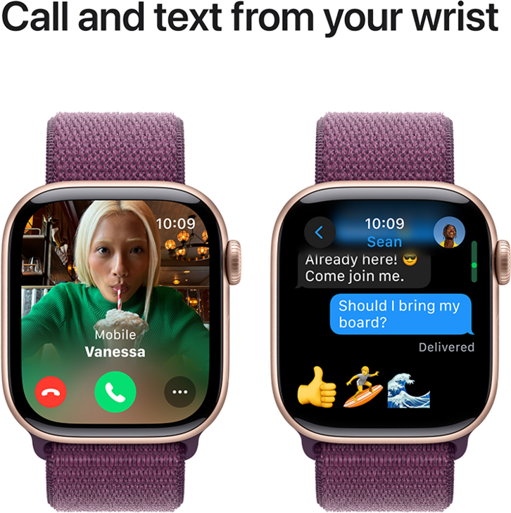 Apple Watch Series 10 GPS 42mm Aluminiumboett i Roséguld • Sportloop Plommon Apple Watch Series 10 GPS 42mm Aluminiumboett i Roséguld • Sportloop Plommon