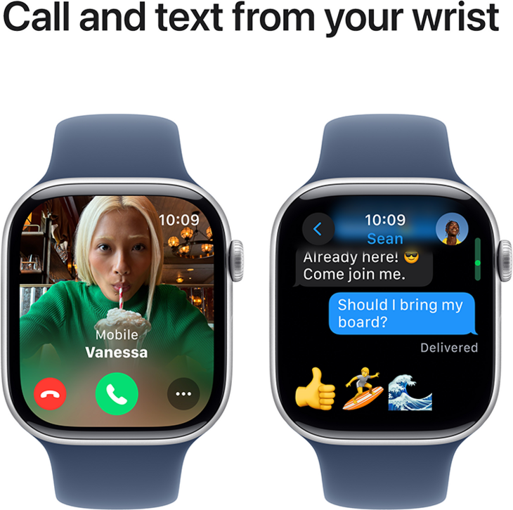 Apple Watch Series 10 GPS 46mm Aluminiumboett i Silver • Sportband Denim - S/M Apple Watch Series 10 GPS 46mm Aluminiumboett i Silver • Sportband Denim - S/M