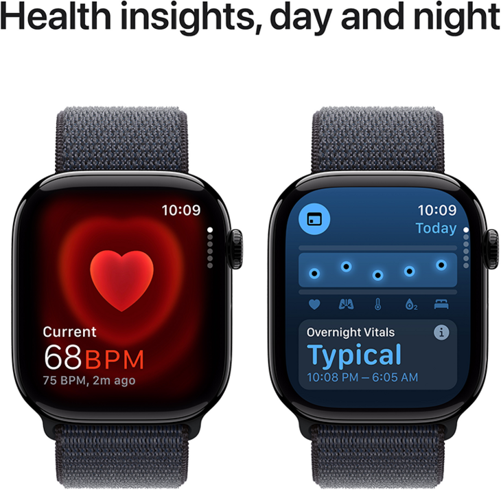 Apple Watch Series 10 GPS 46mm Aluminiumboett i Gagatsvart • Sportloop Svartlila Apple Watch Series 10 GPS 46mm Aluminiumboett i Gagatsvart • Sportloop Svartlila
