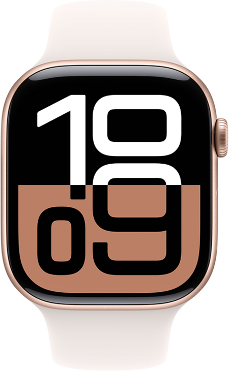 Apple Watch Series 10 GPS 46mm Aluminiumboett i Roséguld • Sportband Rosé - S/M Apple Watch Series 10 GPS 46mm Aluminiumboett i Roséguld • Sportband Rosé - S/M