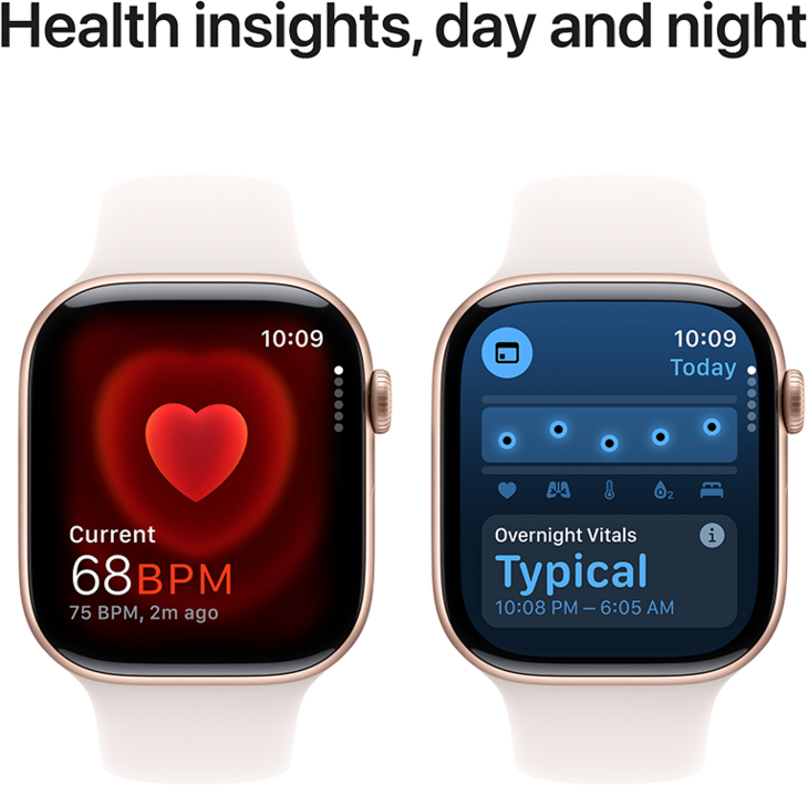 Apple Watch Series 10 GPS 46mm Aluminiumboett i Roséguld • Sportband Rosé - M/L Apple Watch Series 10 GPS 46mm Aluminiumboett i Roséguld • Sportband Rosé - M/L