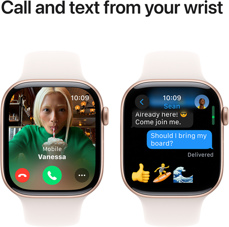 Apple Watch Series 10 GPS 46mm Aluminiumboett i Roséguld • Sportband Rosé - M/L Apple Watch Series 10 GPS 46mm Aluminiumboett i Roséguld • Sportband Rosé - M/L